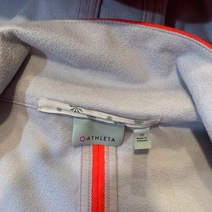 Athleta red raincoat.